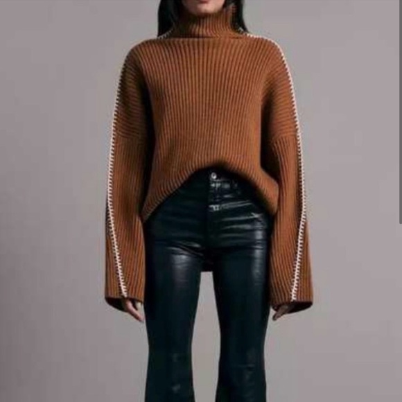 Rag and Bone Ingrid Turtleneck Chestnut Size Small